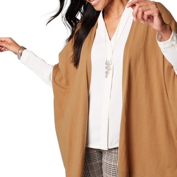 J.Jill Luxe Rib-Trimmed Knit Ruana - Picture 2 of 5